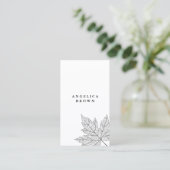 Schwarze Ahornblatt-Visitenkarte Visitenkarte (Stehend Vorderseite)