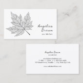 Schwarze Ahornblatt-Visitenkarte Visitenkarte (Vorne/Hinten)