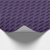 Schwarze AK-47 Waffen, Sturmgewehr, dunkel Lila Geschenkpapier (Ecke)