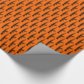 Schwarze AK-47 Waffen, Sturmgewehr, Orange Geschenkpapier (Ecke)