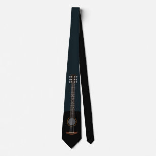 Schwarze Akustikgitarre Krawatte