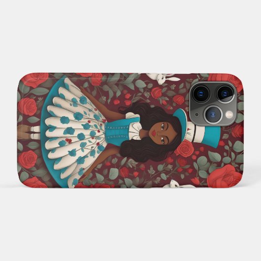 Schwarze Alice im Wunderland Case-Mate iPhone Hülle (Rückseite (Horizontal))