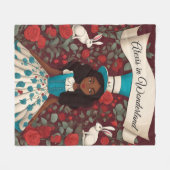Schwarze Alice im Wunderland Fleecedecke (Vorderseite (Horizontal))
