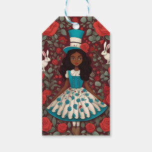 Schwarze Alice im Wunderland Geschenkanhänger