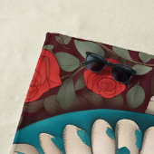 Schwarze Alice im Wunderland Strandtuch (Beispiel)
