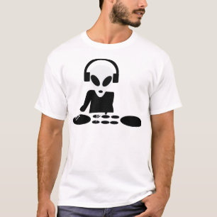 schwarze aliendrehung legt DJ-Ikone ver T-Shirt