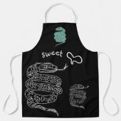 Schwarze All-over-Print-Schürze Schlange Sweet Lar Schürze (Vorderseite)