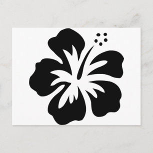 Schwarze Aloha-Blume Postkarte