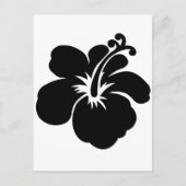 Schwarze Aloha-Blume Postkarte (Vorderseite)