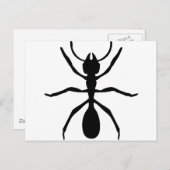 schwarze Ameise Postkarte (Vorne/Hinten)
