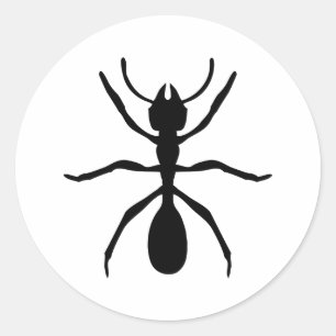 schwarze Ameise Runder Aufkleber