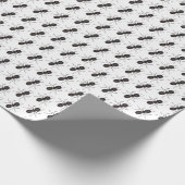 Schwarze Ameisen auf Weiß Geschenkpapier (Ecke)