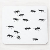 Schwarze Ameisen auf Weiß Mousepad (Vorne)