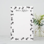 Schwarze Ameisenmuster Briefpapier (Stehend Vorderseite)