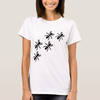 schwarze Ameisenspur T-Shirt