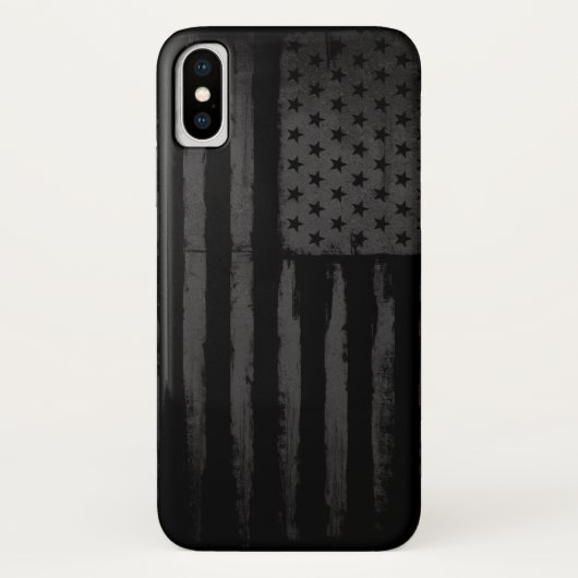 Schwarze amerikanische Flagge Case-Mate iPhone Hülle (Rückseite)