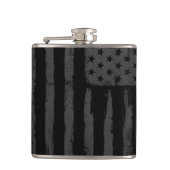 Schwarze amerikanische Flagge Flachmann (Vorderseite)