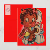 SCHWARZE AMERIKANISCHE POSTKARTEN - VALENTINSTAG G (Vorne/Hinten)