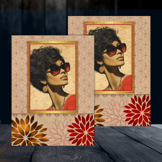 Schwarze amerikanische Retro-Schönheits-Decoupage  Seidenpapier