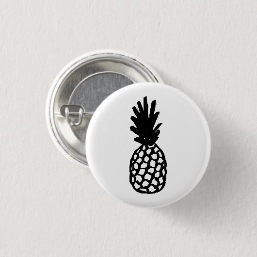 Schwarze Ananas Button (Vorne & Hinten)