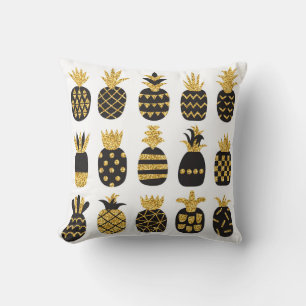 Schwarze Ananas: Einzigartiges Textur-Set Kissen