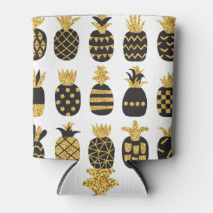 Schwarze Ananas: Einzigartiges texturiertes Set Dosenkühler