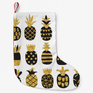 Schwarze Ananas: Einzigartiges texturiertes Set Kleiner Weihnachtsstrumpf