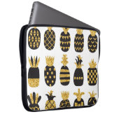 Schwarze Ananas: Einzigartiges texturiertes Set Laptopschutzhülle (Vorne Rechts)