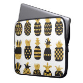 Schwarze Ananas: Einzigartiges texturiertes Set Laptopschutzhülle (Vorderseite Links)