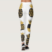 Schwarze Ananas: Einzigartiges texturiertes Set Leggings (Rückseite)