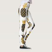 Schwarze Ananas: Einzigartiges texturiertes Set Leggings (Rechts)