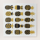 Schwarze Ananas: Einzigartiges texturiertes Set Puzzle (Horizontal)