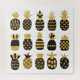Schwarze Ananas: Einzigartiges texturiertes Set Puzzle
