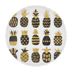 Schwarze Ananas: Einzigartiges texturiertes Set Schneidebrett
