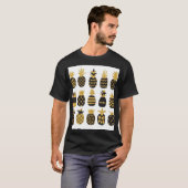 Schwarze Ananas: Einzigartiges texturiertes Set T-Shirt (Vorne ganz)