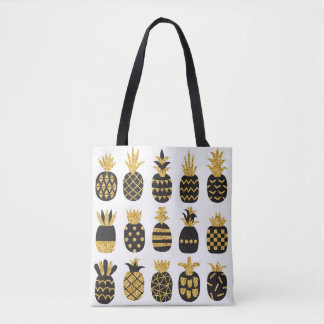 Schwarze Ananas: Einzigartiges texturiertes Set Tasche