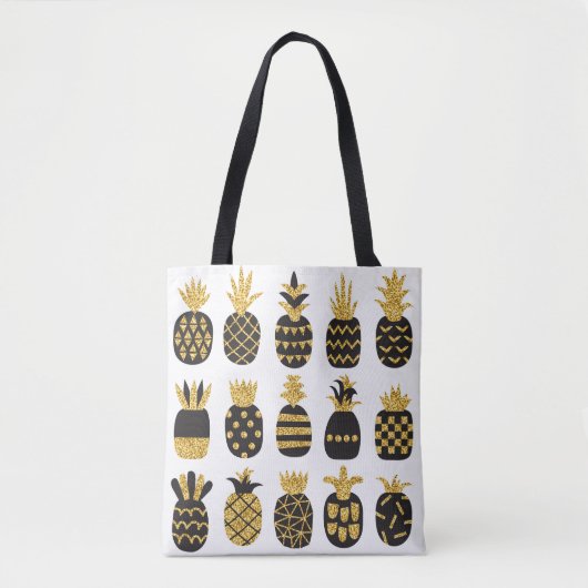 Schwarze Ananas: Einzigartiges texturiertes Set Tasche (Vorderseite)