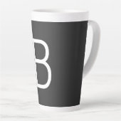 Schwarze Anfangsbuchstaben Monogram modern Milchtasse (Rechte Ecke)