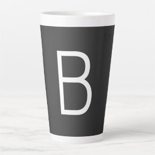 Schwarze Anfangsbuchstaben Monogram modern Milchtasse