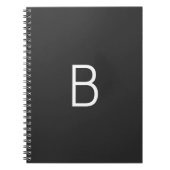Schwarze Anfangsbuchstaben Monogram modern Notizblock (Vorderseite)