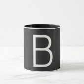 Schwarze Anfangsbuchstaben Monogram modern Tasse (Zentrum)