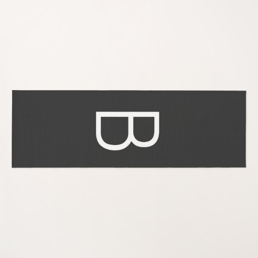 Schwarze Anfangsbuchstaben Monogram modern Yogamatte (Vorderseite (Horizontal))