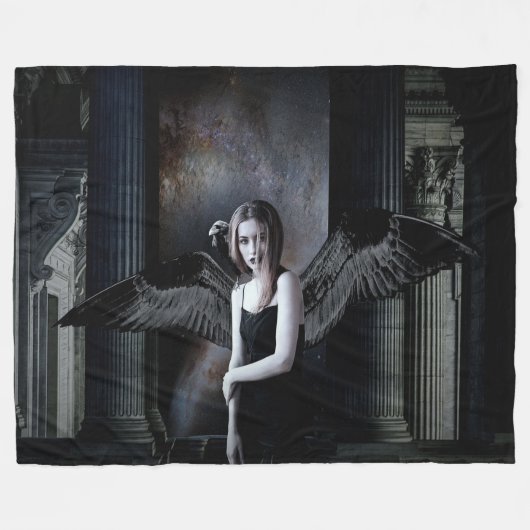 SCHWARZE ANGEL FLEECEDECKE (Vorderseite (Horizontal))