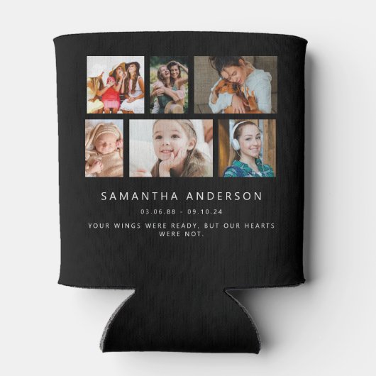 Schwarze Angepasste Erinnerung 12-FotoCollage Dosenkühler (Rückseite)