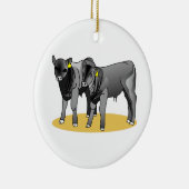 Schwarze Angus-Kälber Keramikornament (Rechts)