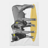 Schwarze Angus-Kälber Küchentuch (Vertikal)