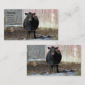 Schwarze Angus Kuh im Winter Visitenkarte (Vorne/Hinten)