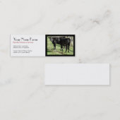 Schwarze Angus-Rinder-Ranch Mini Visitenkarte (Vorne/Hinten)