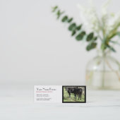 Schwarze Angus-Rinder-Ranch Mini Visitenkarte (Stehend Vorderseite)