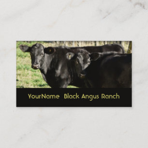 Schwarze Angus-Rinder-Ranch Visitenkarte